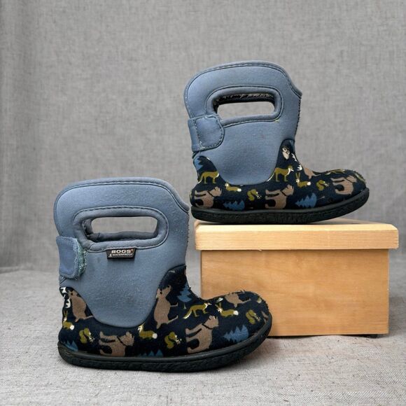 Bogs Baby Blue Woodland Insulated Rain Boots Waterproof Winter Boot Size 7 - Picture 2 of 10